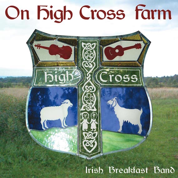 Cover of CD: On High Cross Farm, stained glass by Sean Doherty